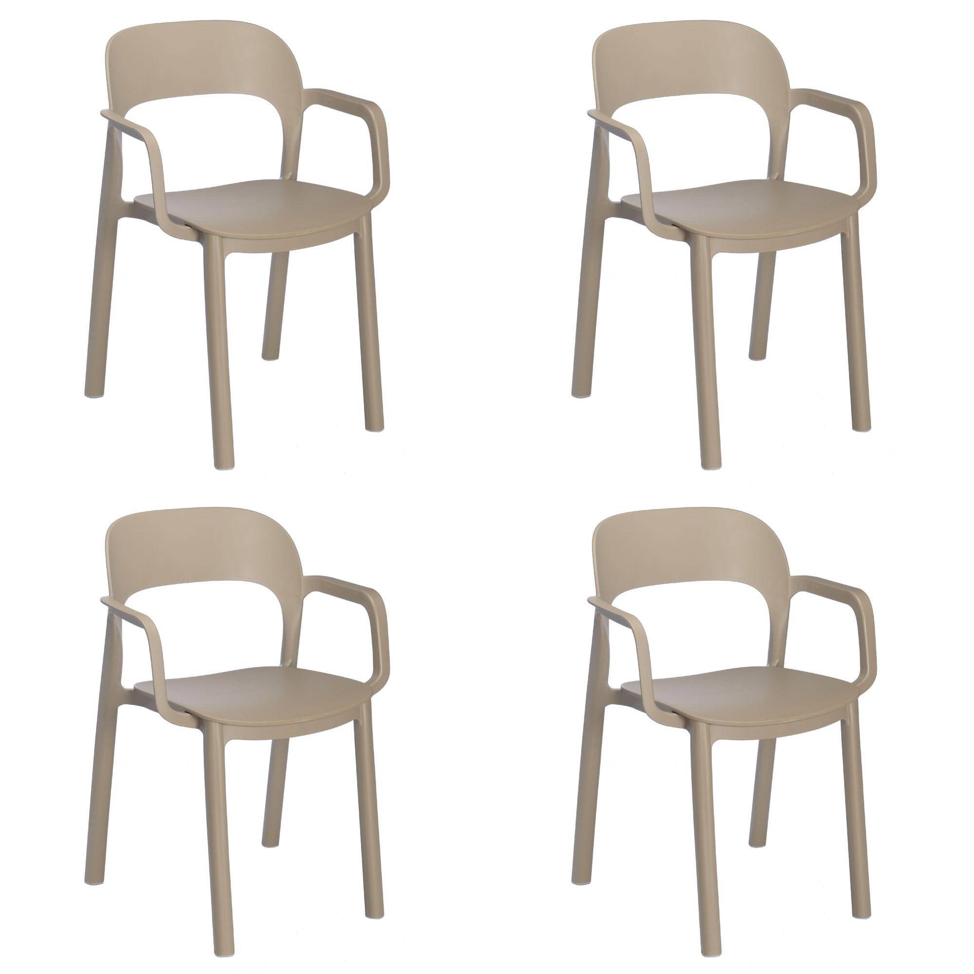 Garbar - Fauteuils Ona garbar plastique beige (Lot de 4) - Image 1