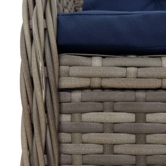 Lot de 2 chaises de jardin inclinables résine tressée gris 55 x 60 x 93 cm - PANGIVO - Image 9