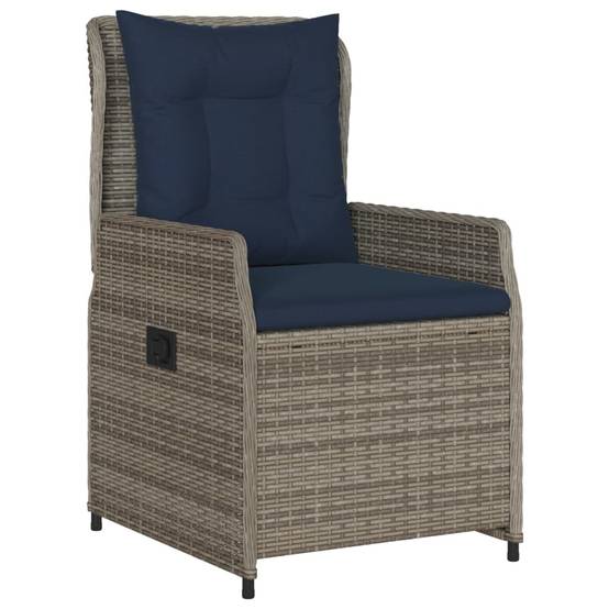 Lot de 2 chaises de jardin inclinables résine tressée gris 55 x 60 x 93 cm - PANGIVO - Image 4