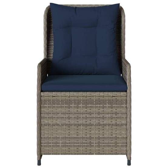 Lot de 2 chaises de jardin inclinables résine tressée gris 55 x 60 x 93 cm - PANGIVO - Image 5