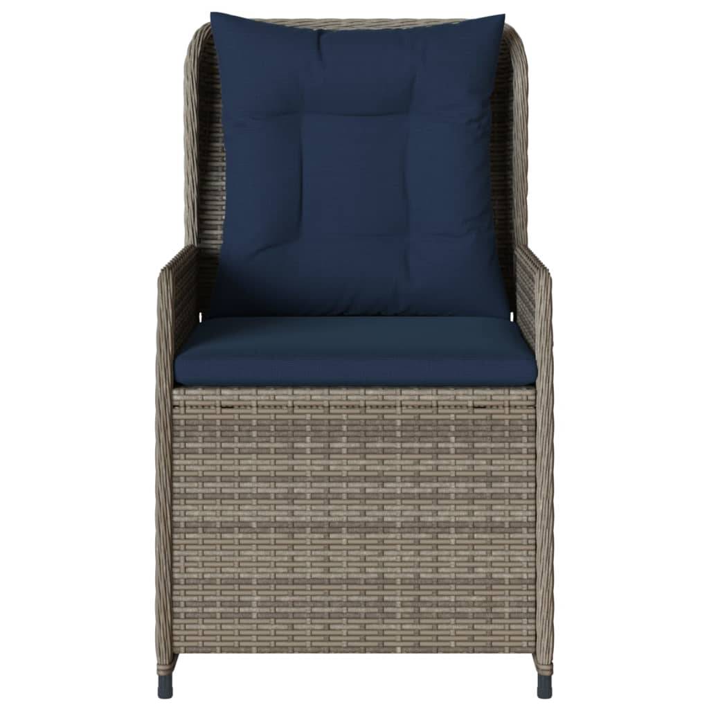 Lot de 2 chaises de jardin inclinables résine tressée gris 55 x 60 x 93 cm - PANGIVO - Image 5