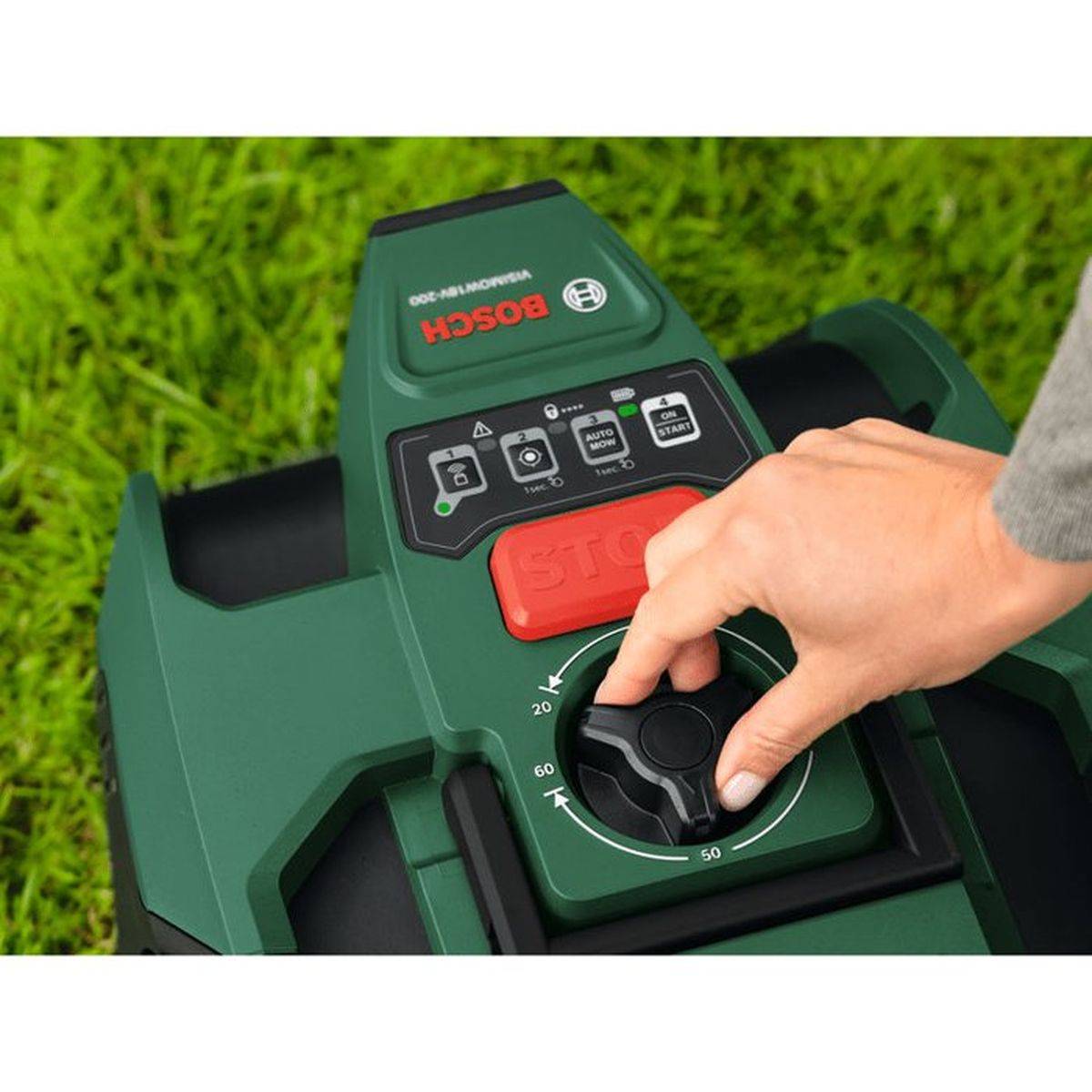Bosch - Robot tondeuse sans fil Bosch VISIMOW18V-200, kit 18 V 5 Ah, coupe 18 cm, jusqu’à 200 m² - BOSCH - Image 5