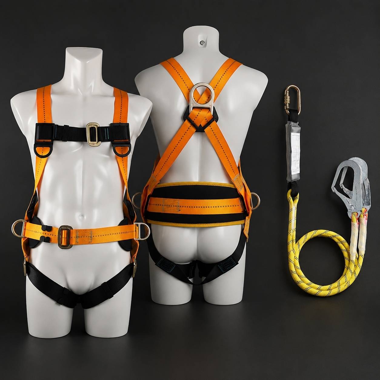 Harnais de Sécurité Anti-Chute Corps Entier Réglable avec Longe Double Certifié EN 361 354 355 - Image 8