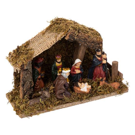 Crèche de Noël lumineuse 5 microLED avec 7 Santons - Image 1