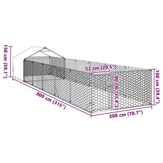 Chenil extérieur pour chien en acier galvanisé avec abri 8x2x1,5 m – ComfortXL Pet Living - Image 8