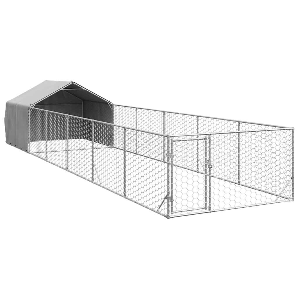 Chenil extérieur pour chien en acier galvanisé avec abri 8x2x1,5 m – ComfortXL Pet Living - Image 2