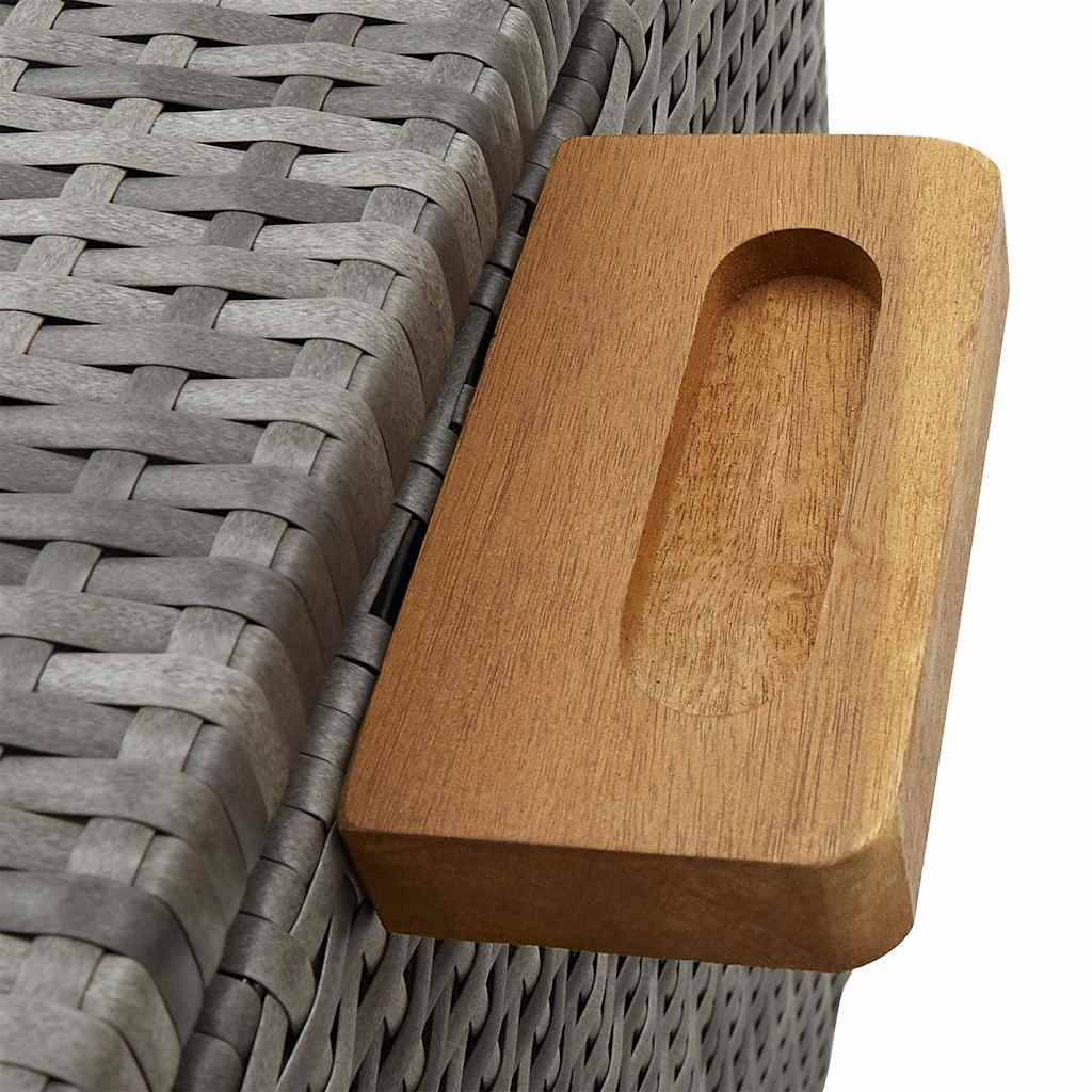 Coffre à Coussins Résine Tressée à Roulettes avec Levage à Gaz pour Jardin Gris Clair 120x65x61 cm – ComfortXL Outdoor Living - Image 7