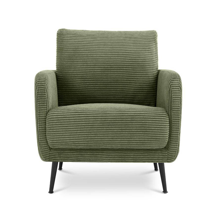 Sicaan Fauteuil design EMMA velours côtelé vert sauge - Image 3
