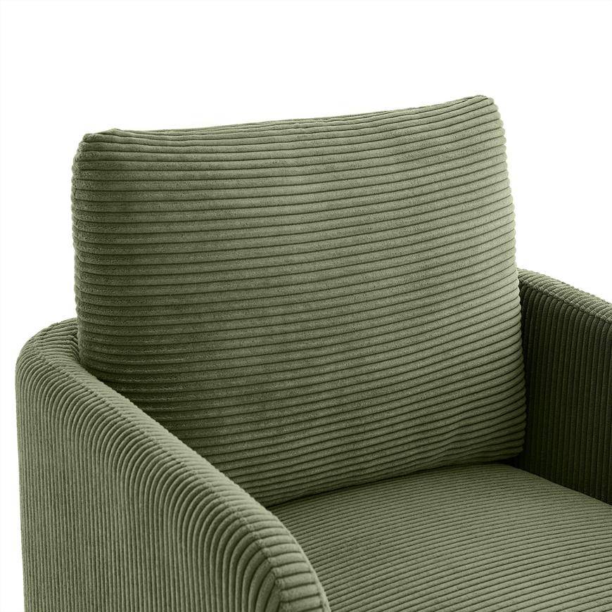 Sicaan Fauteuil design EMMA velours côtelé vert sauge - Image 6