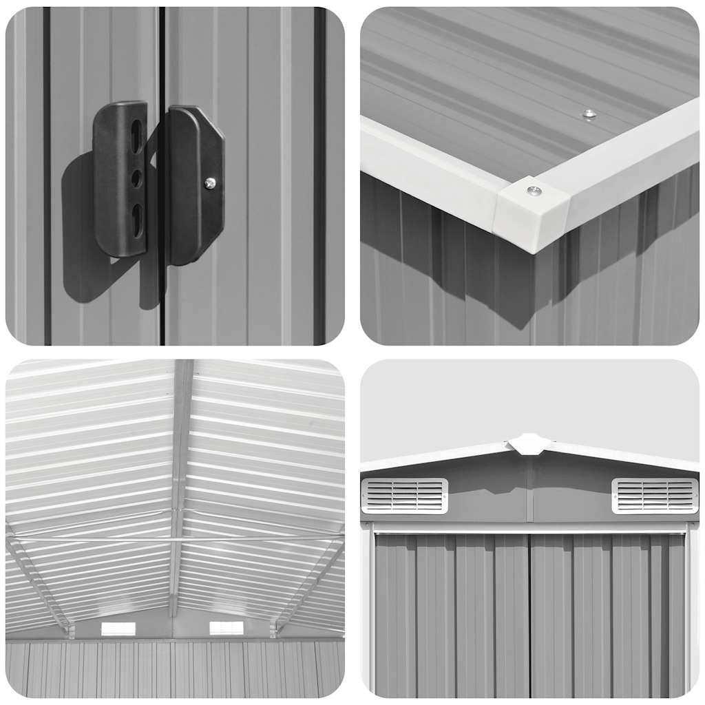PANGIVO - Abri de jardin avec double porte coulissante - Acier galvanisé gris - 257x580x181 cm - Surface au sol 13,87m² - PANGIVO - Image 8