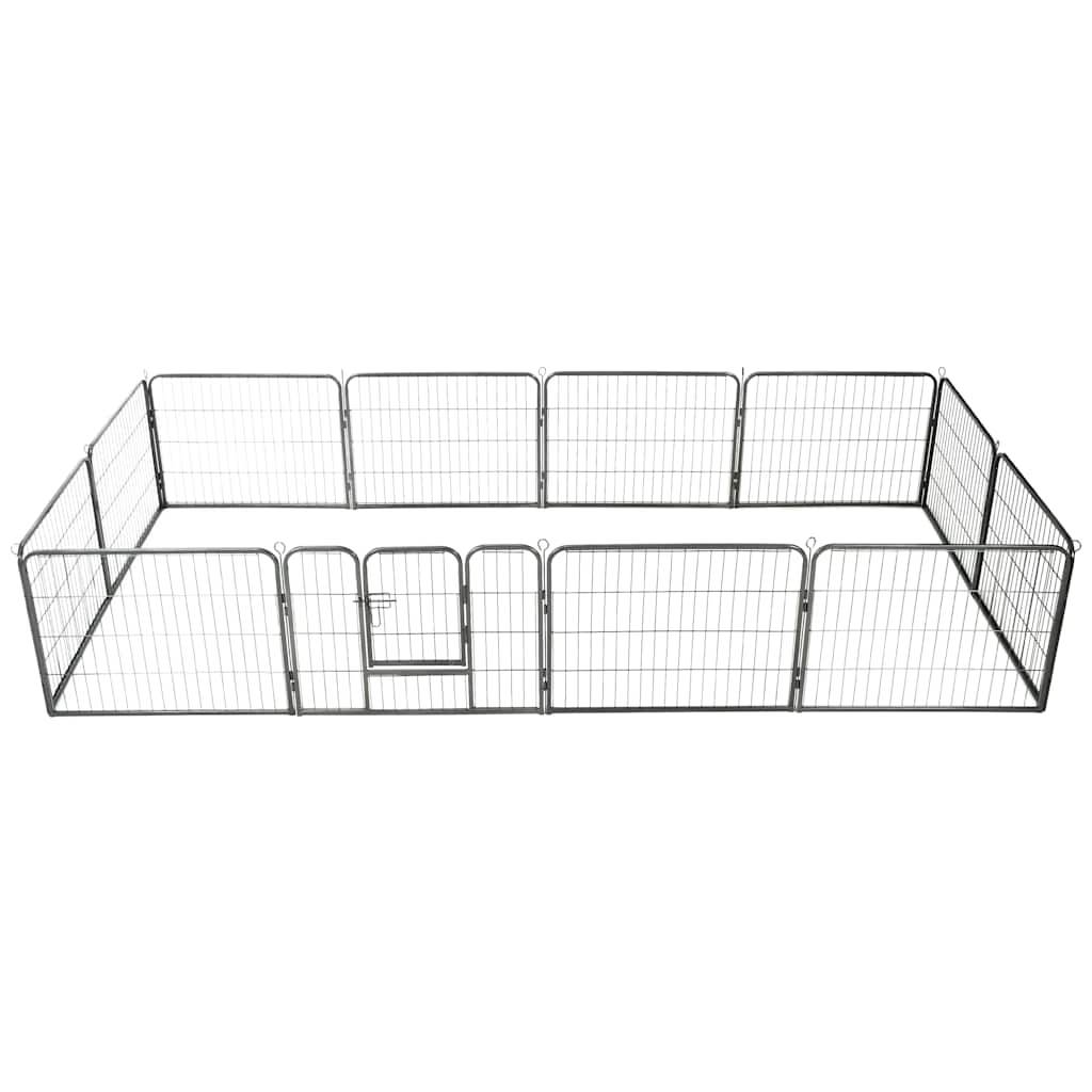 Vidaxl - Parc pour chiens 12 panneaux Acier 80 x 60 cm Noir vidaXL 170573 - Imagen 2