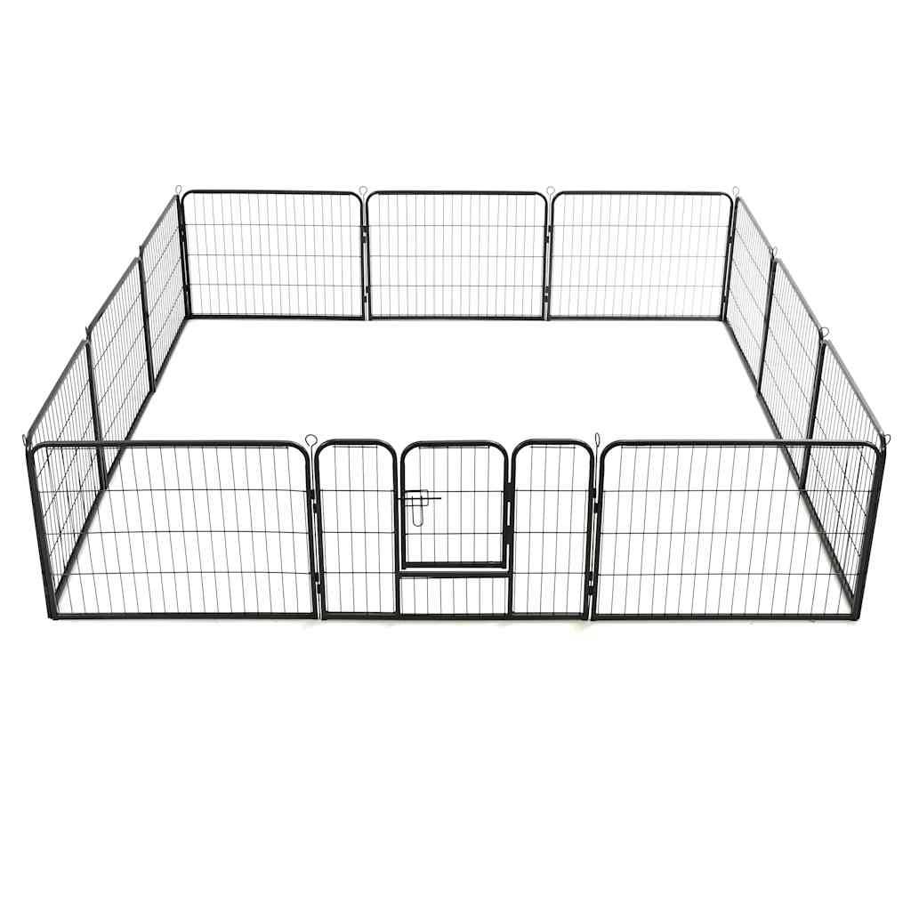 Vidaxl - Parc pour chiens 12 panneaux Acier 80 x 60 cm Noir vidaXL 170573 - Imagen 7