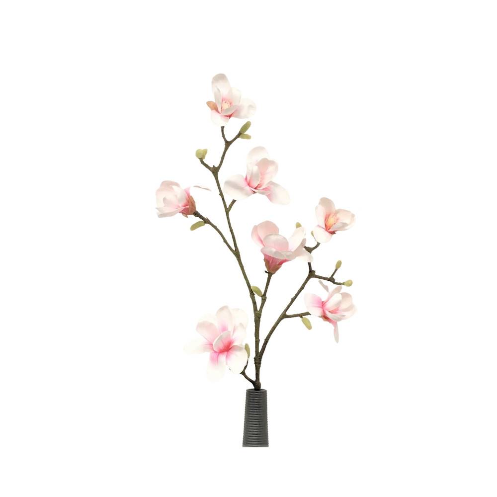 ~Fleur artificielle magnolia haut de gamme cimetière tissu rose 100 cm Chemin de campagne