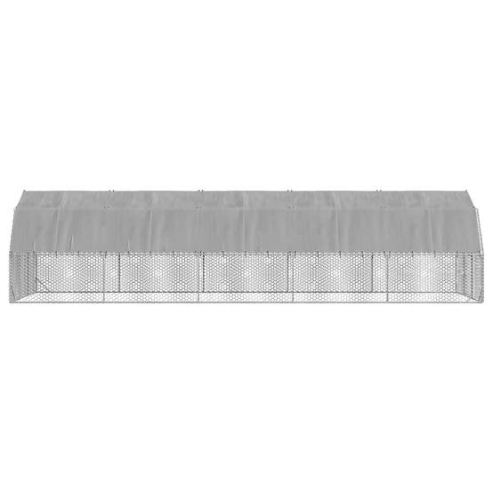 Enclos poulailler 25 m² acier galvanisé avec toit de protection pour jardin Argent – ComfortXL Outdoor Living - Image 4