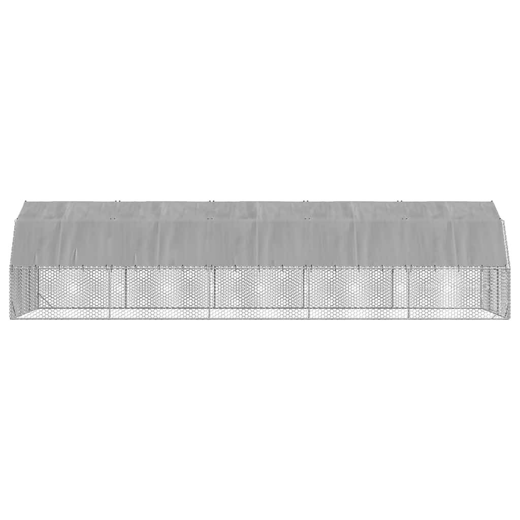 Enclos poulailler 25 m² acier galvanisé avec toit de protection pour jardin Argent – ComfortXL Outdoor Living - Image 4