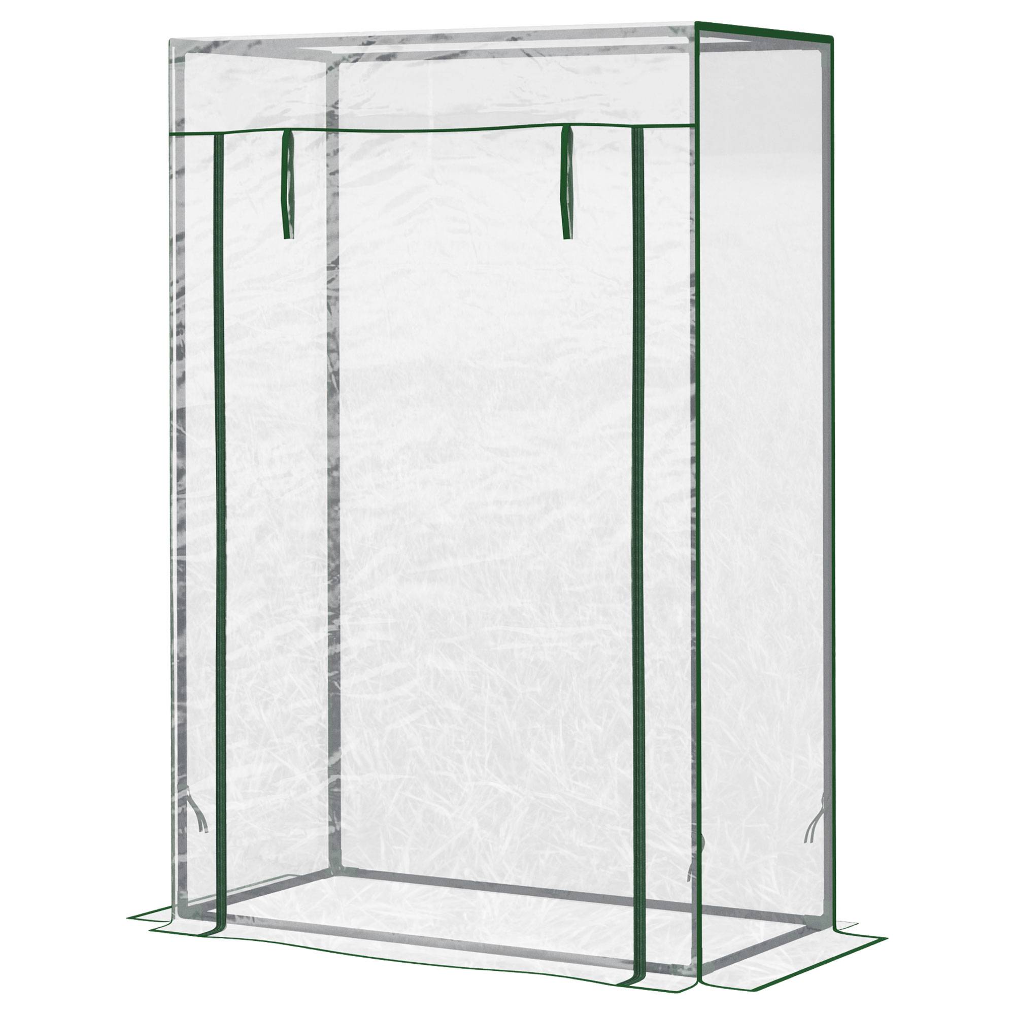 Sans Marque - Serre transparente 100x50x150 cm, porte enroulable + acier terrasse - Image 2