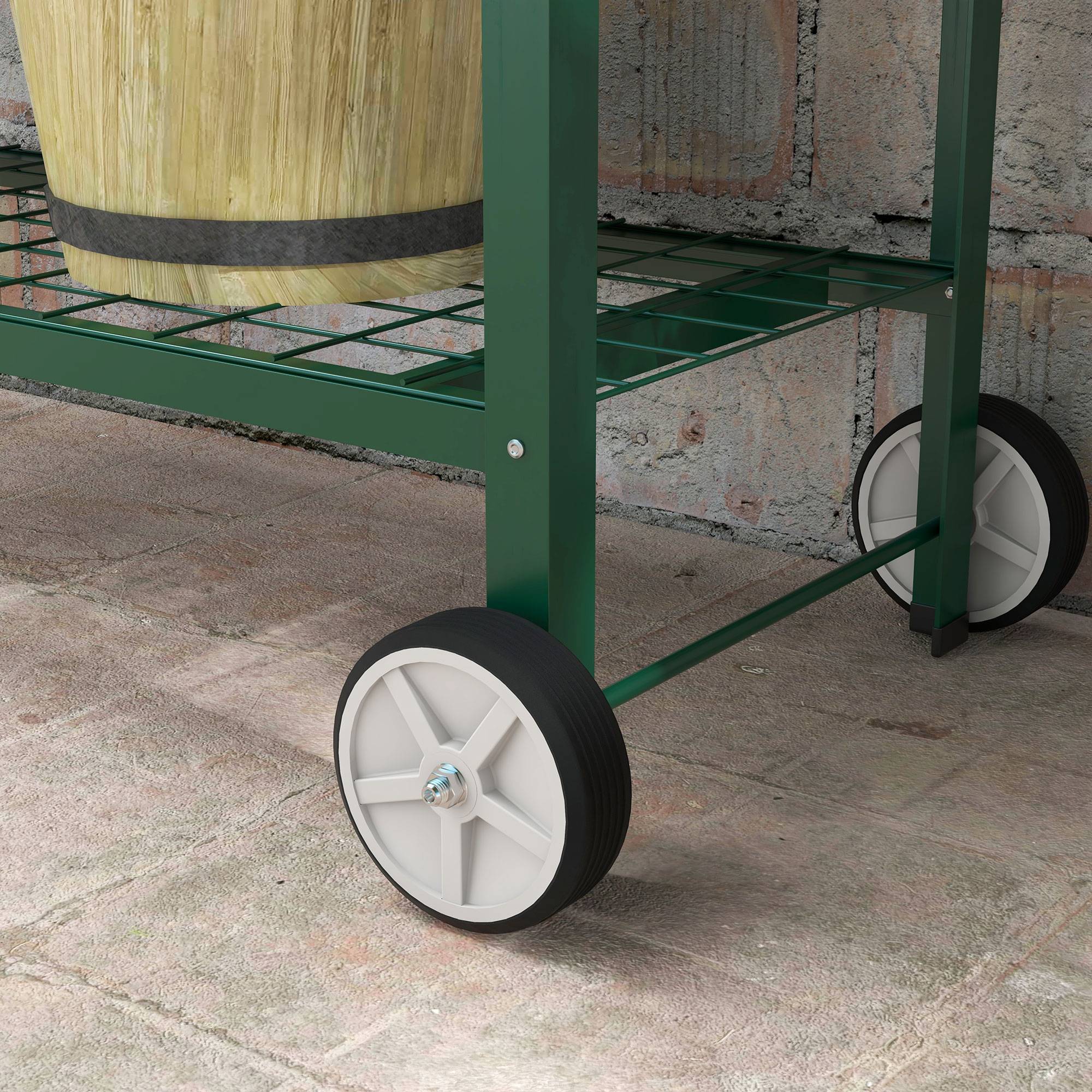 ComfortXL - Jardinière surélevée mobile en métal vert 109 x 44 x 80 cm pour potager avec tablette de rangement inférieure - Image 9