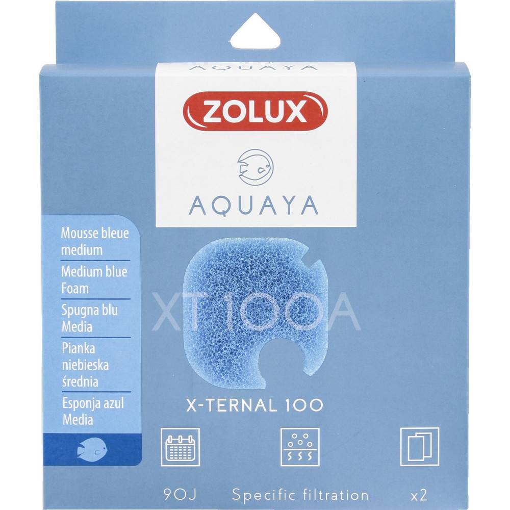 Zolux - Filtre pour pompe x-ternal 100, filtre XT 100 A mousse bleue medium x2. pour aquarium. - Imagen 1