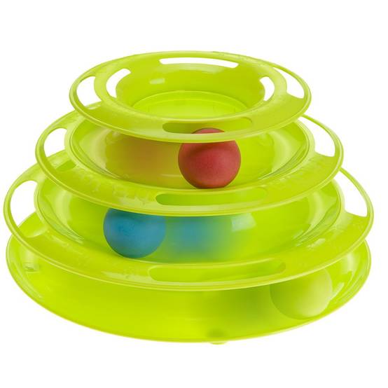 Ferplast - Ferplast Jeu interactif pour Chats TWISTER en Plastique, avec Pieds Anti-dérapant, 4 couches, 3 Balles Incluses - Image 1