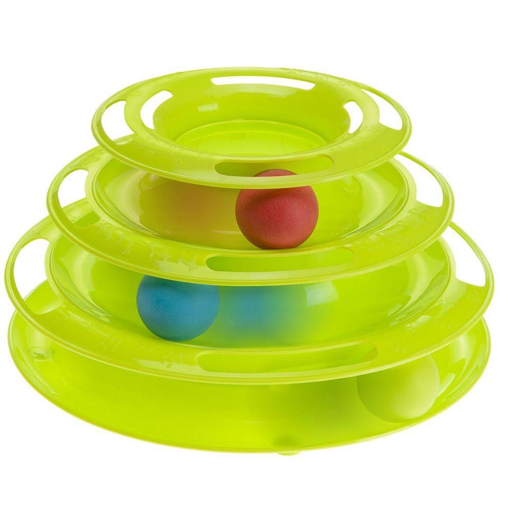 Ferplast - Ferplast Jeu interactif pour Chats TWISTER en Plastique, avec Pieds Anti-dérapant, 4 couches, 3 Balles Incluses - Image 1