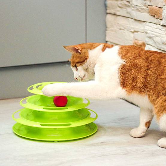 Ferplast - Ferplast Jeu interactif pour Chats TWISTER en Plastique, avec Pieds Anti-dérapant, 4 couches, 3 Balles Incluses - Image 3