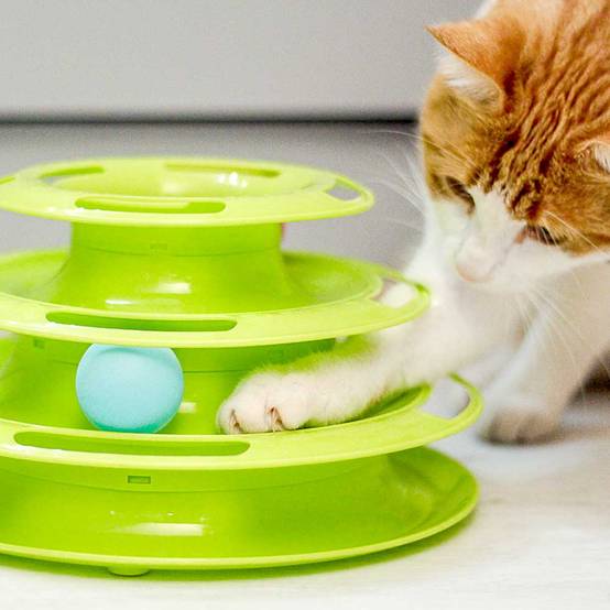 Ferplast - Ferplast Jeu interactif pour Chats TWISTER en Plastique, avec Pieds Anti-dérapant, 4 couches, 3 Balles Incluses - Image 6