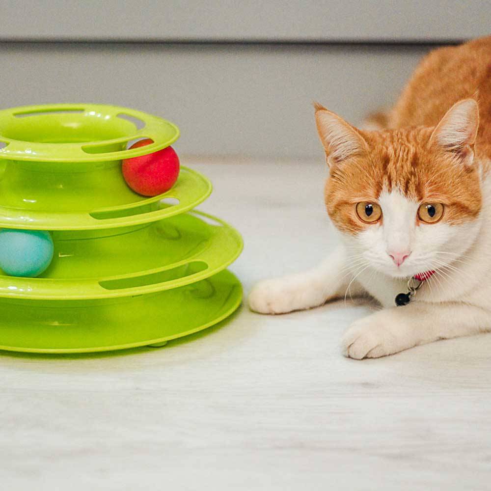 Ferplast - Ferplast Jeu interactif pour Chats TWISTER en Plastique, avec Pieds Anti-dérapant, 4 couches, 3 Balles Incluses - Image 5