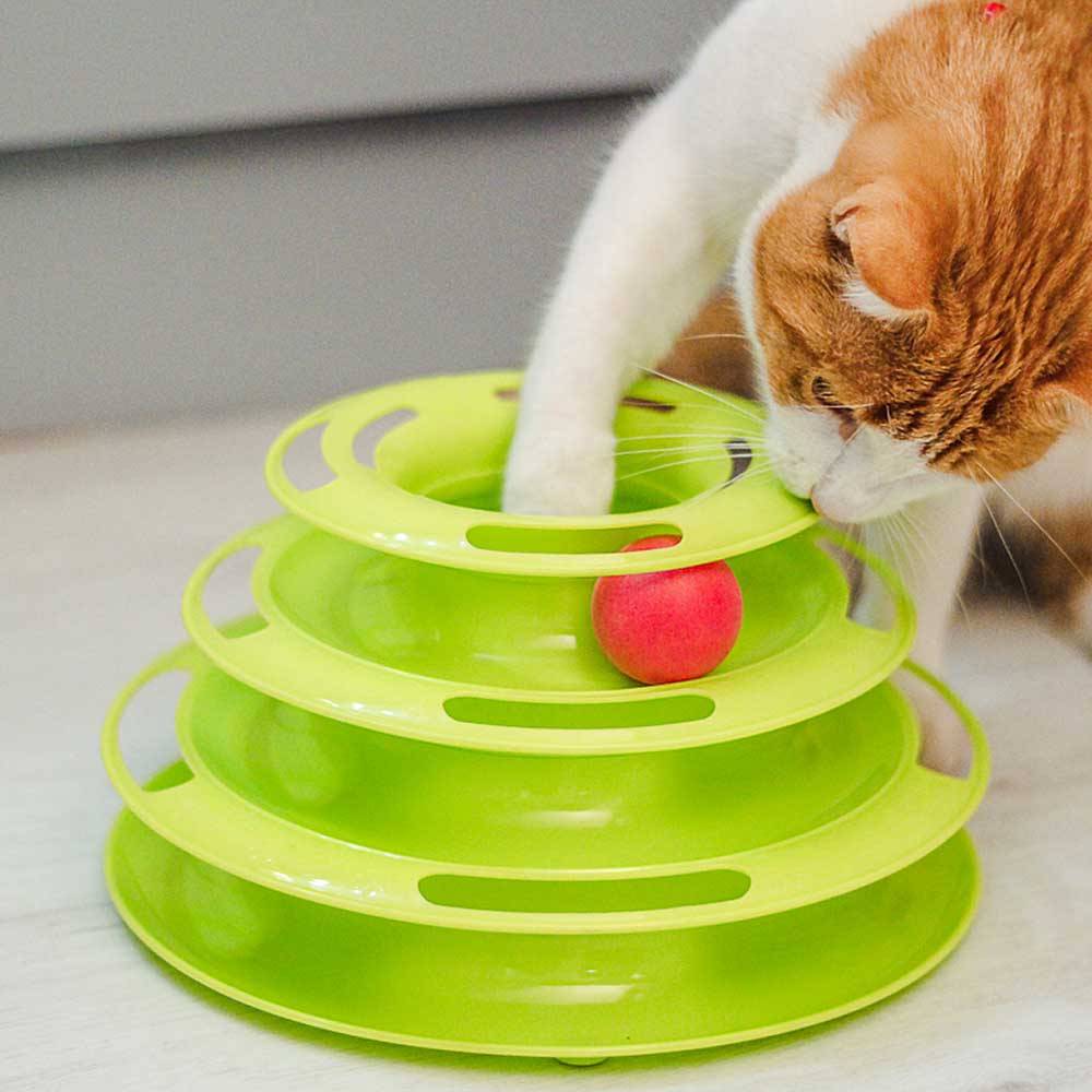Ferplast - Ferplast Jeu interactif pour Chats TWISTER en Plastique, avec Pieds Anti-dérapant, 4 couches, 3 Balles Incluses - Image 4