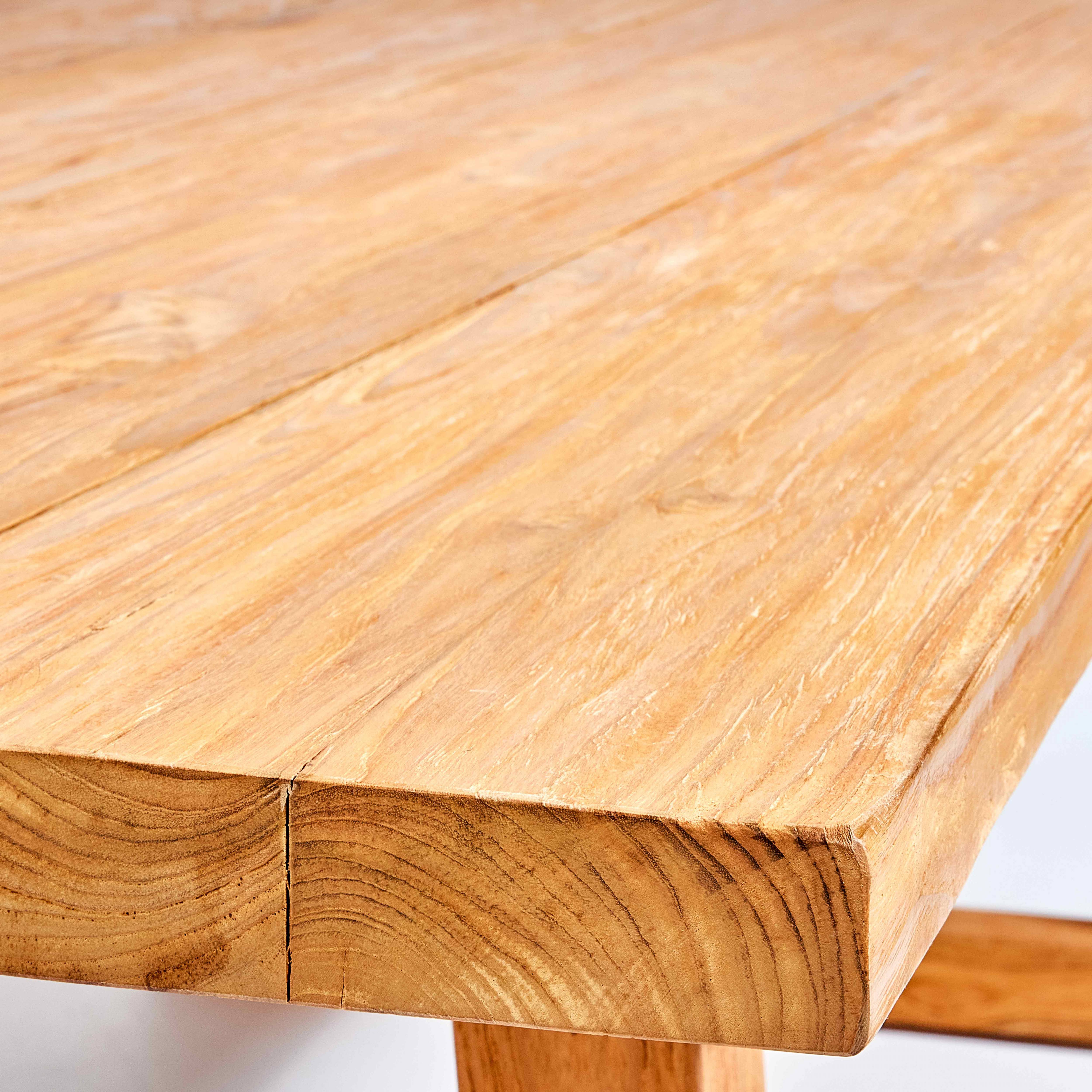 Oviala - Table de terrasse en teck massif recyclé 240 cm - Oviala - Imagen 6