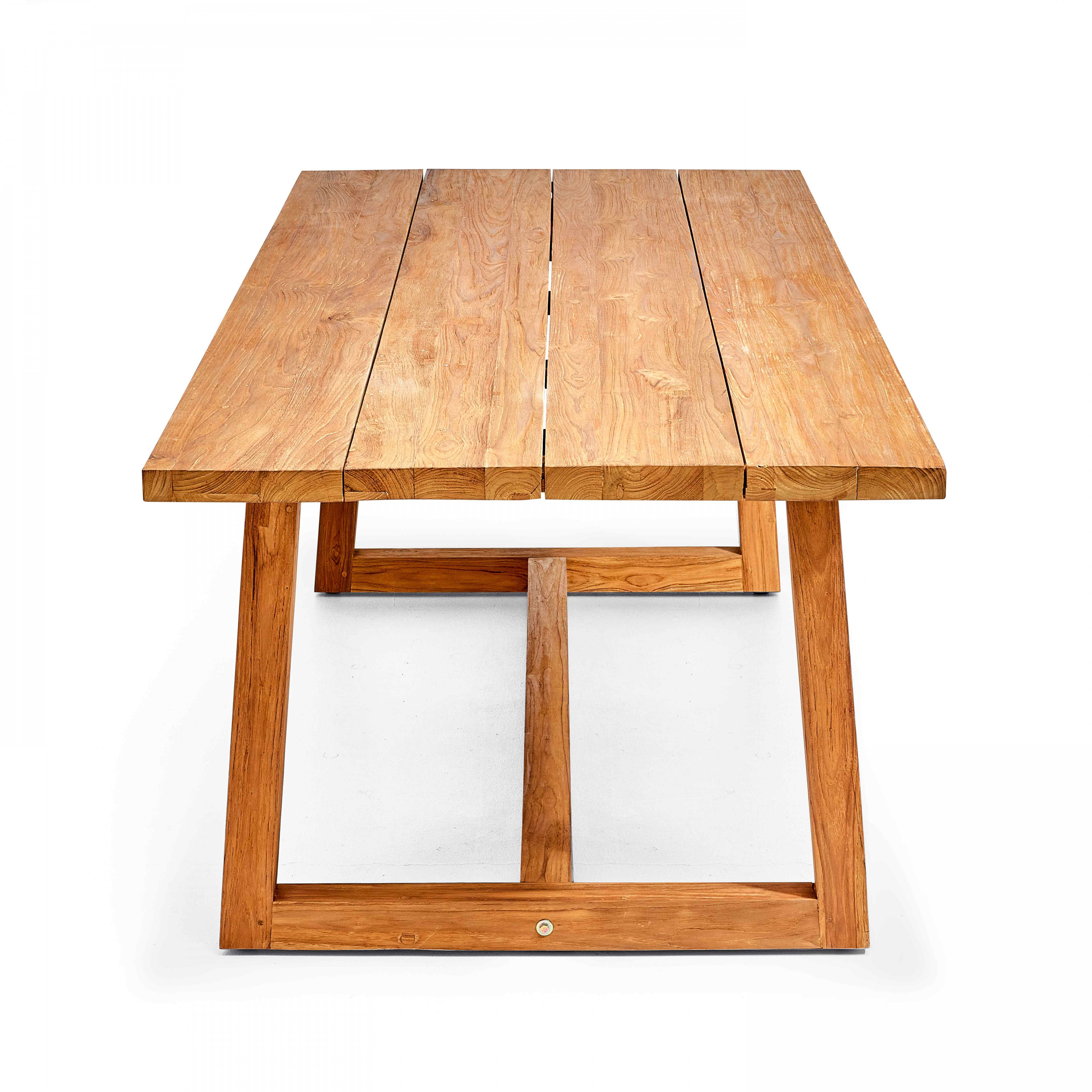 Oviala - Table de terrasse en teck massif recyclé 240 cm - Oviala - Imagen 2