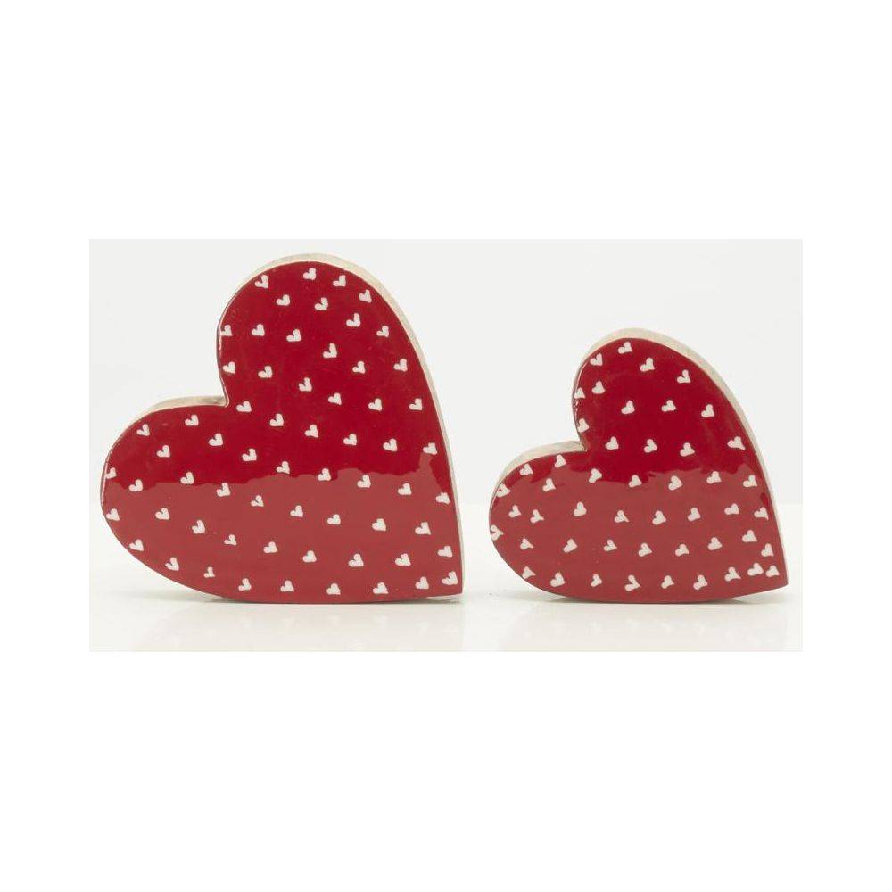 Aubry Gaspard - Coeurs à poser en manguier rouge et blanc (lot de 2) - Imagen 2