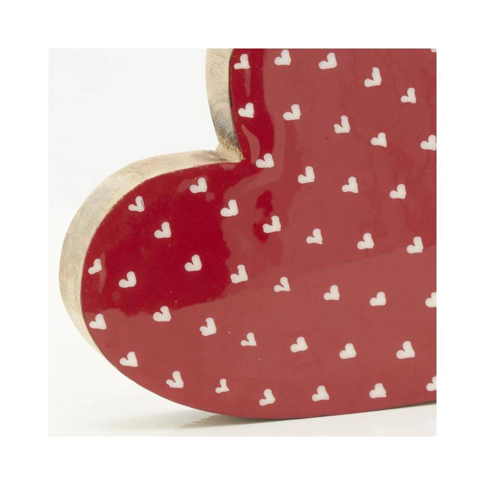 Aubry Gaspard - Coeurs à poser en manguier rouge et blanc (lot de 2) - Imagen 3