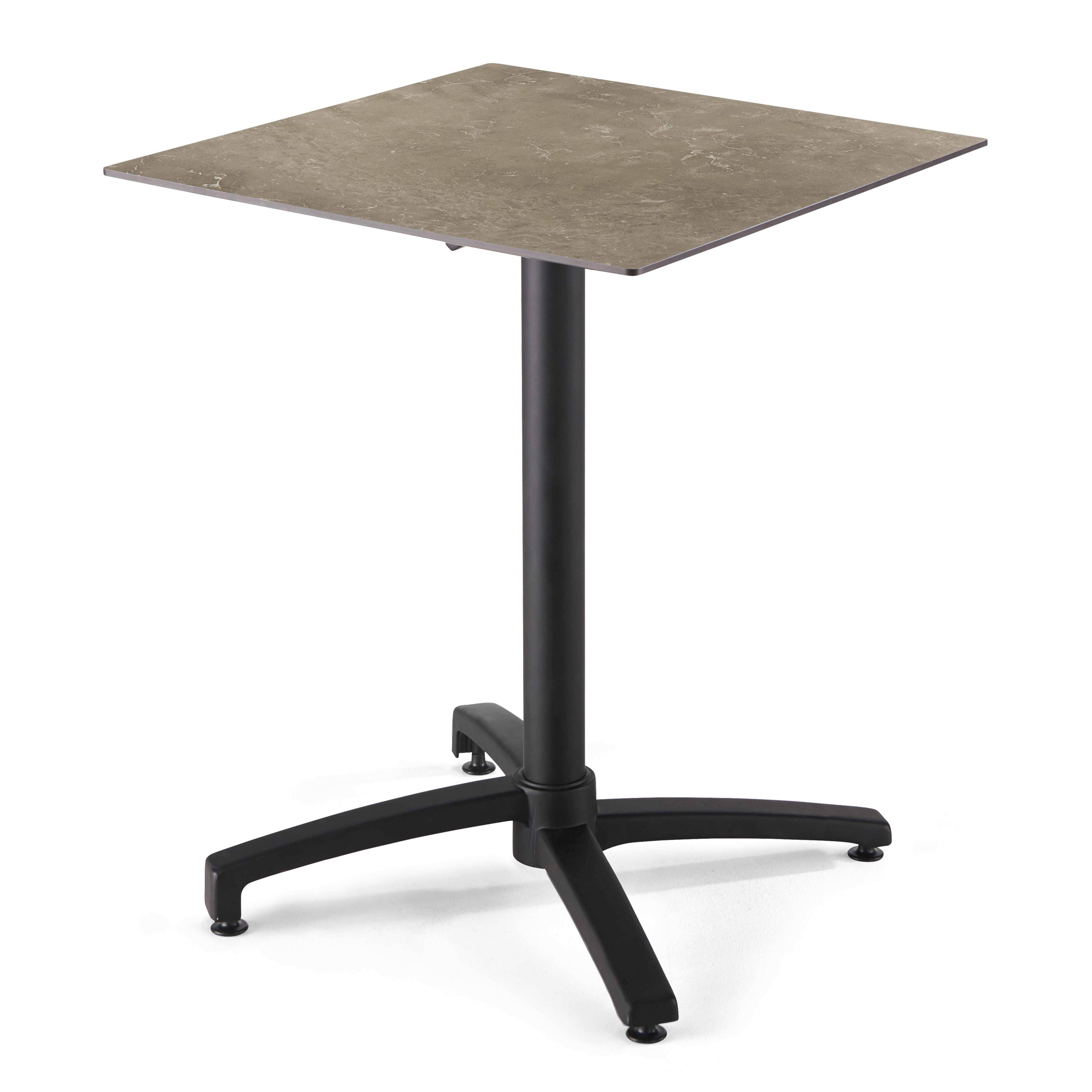 Oviala - Ensemble table terrasse stratifié marbre beige et 4 fauteuils gris - Oviala - Imagen 2