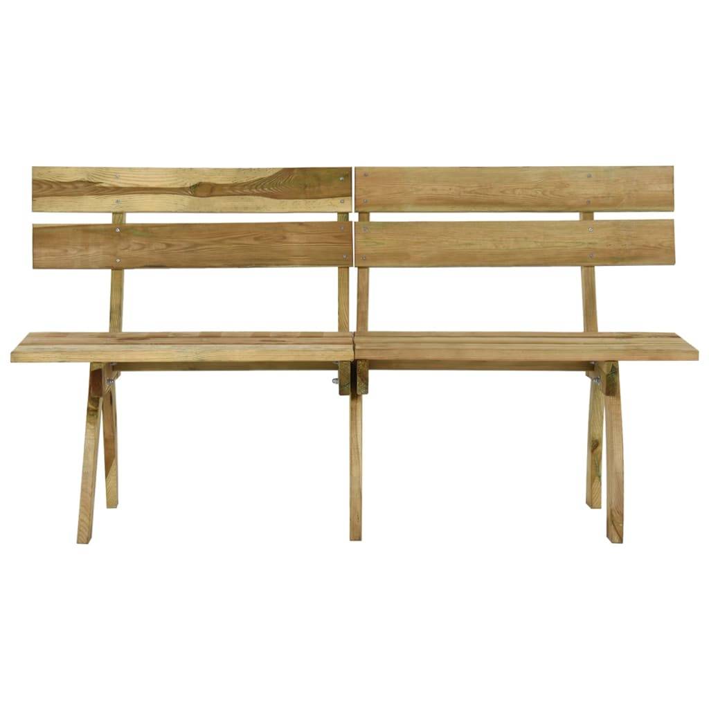 Helloshop26 - Banc de jardin meuble de patio d'extérieur terrasse 160 x 60 x 86 cm bois de pin imprégné - Imagen 2