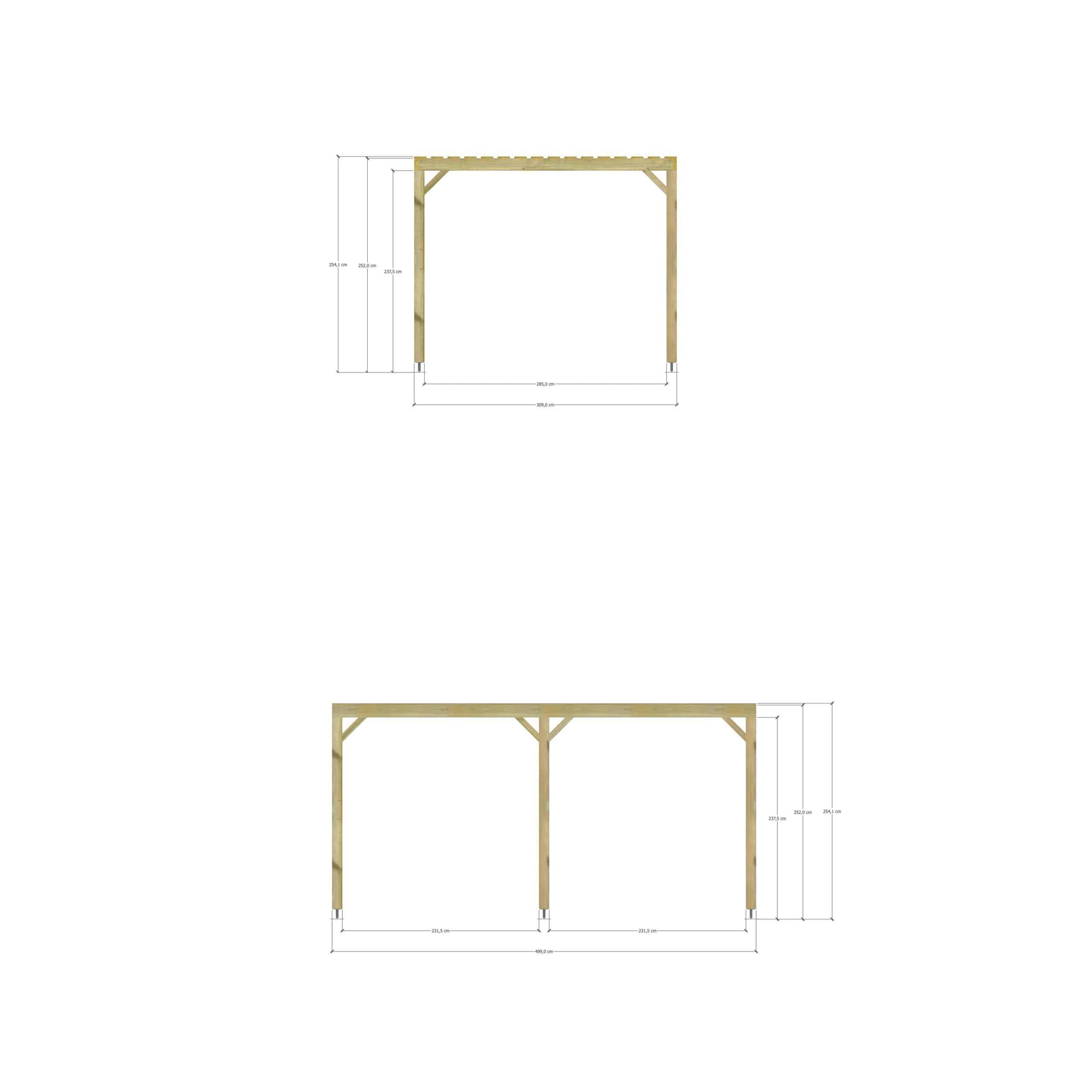 Pergola bois - 3m x 5m - indépendante - sens largeur - platelage bois ...