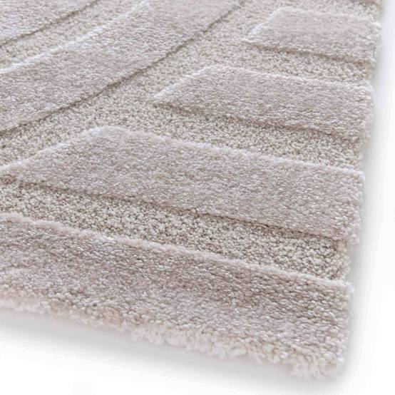 Oviala - Tapis rectangulaire à poils ras motif contemporain beige 120 x 170 cm Arche - Oviala - Imagen 4