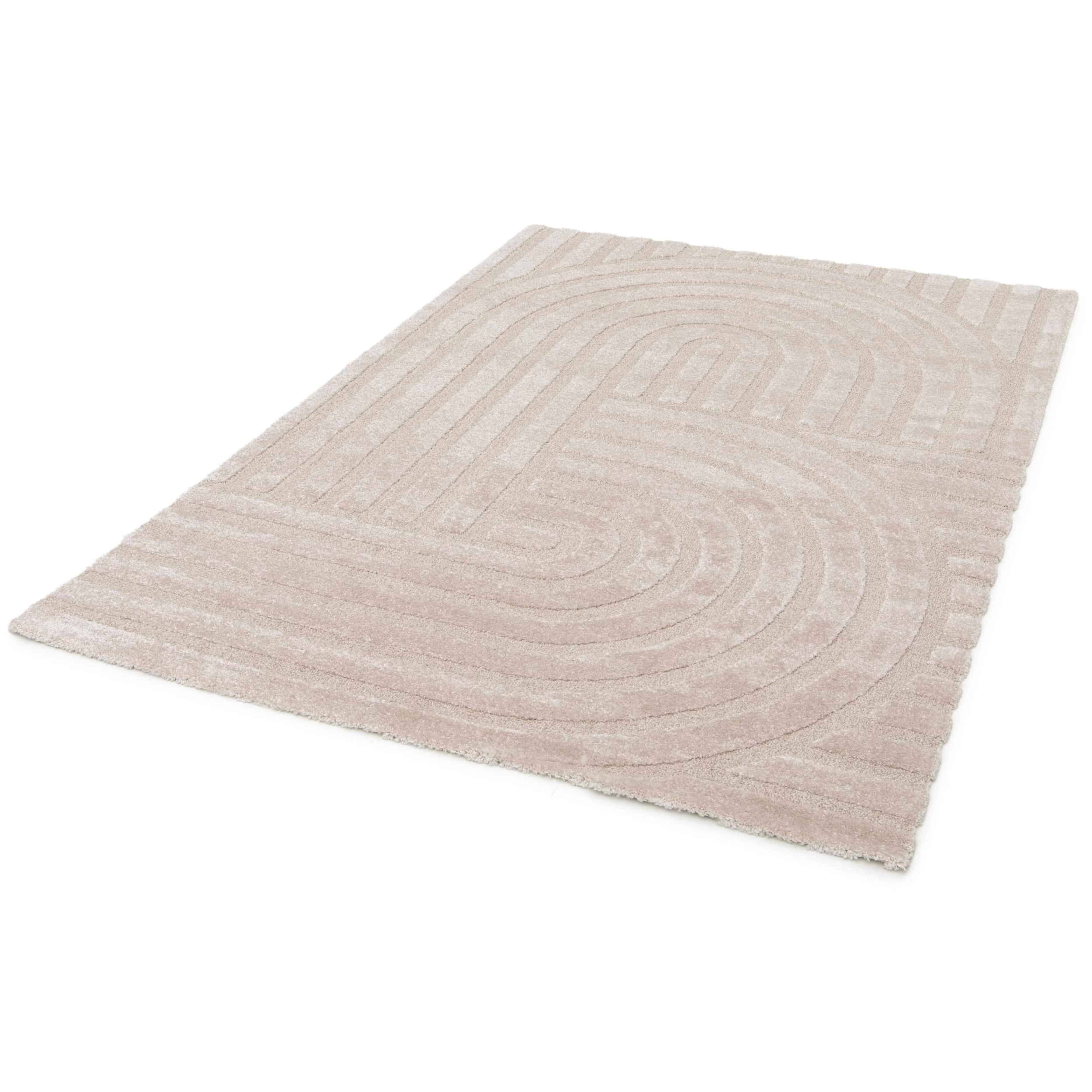 Oviala - Tapis rectangulaire à poils ras motif contemporain beige 120 x 170 cm Arche - Oviala - Imagen 3