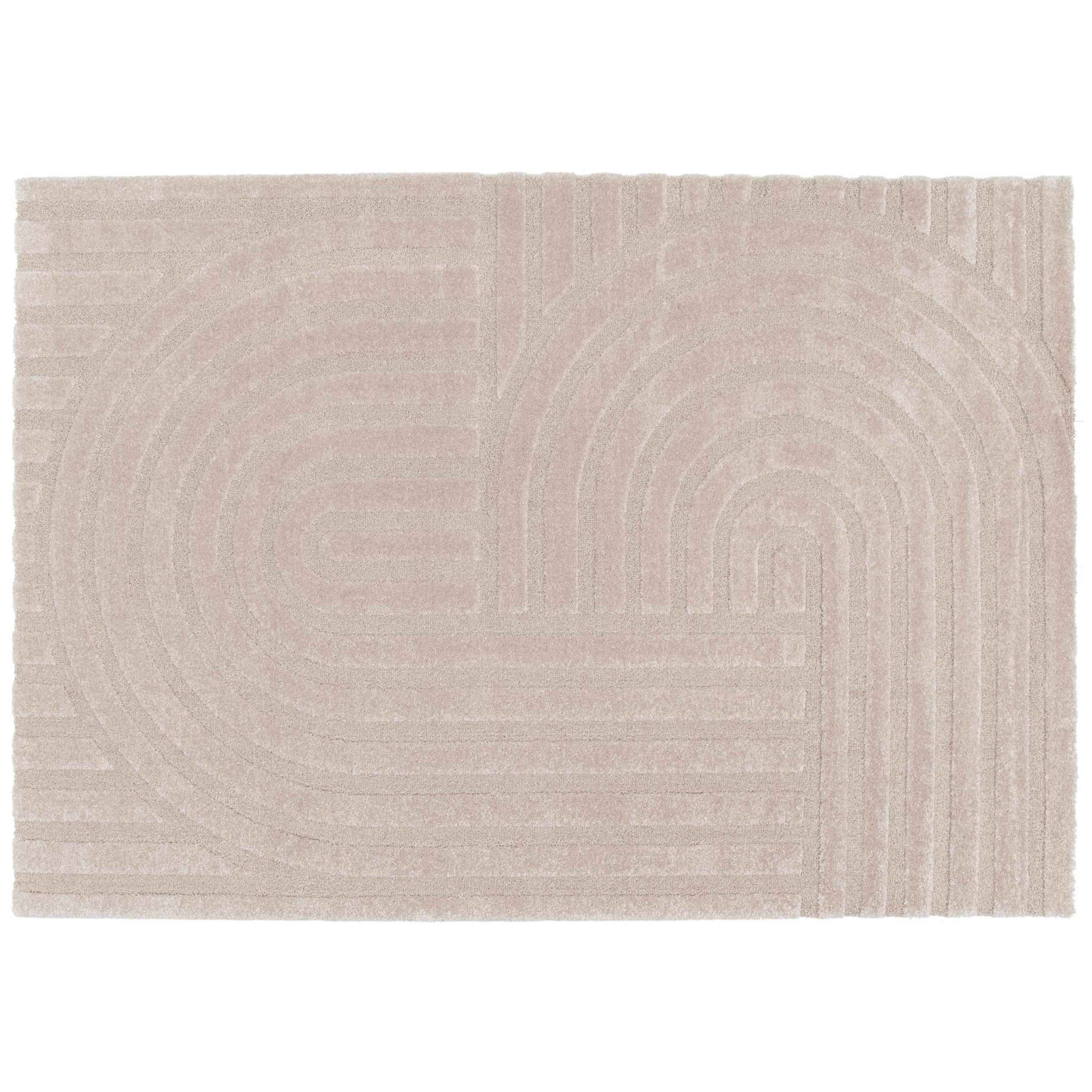 Oviala - Tapis rectangulaire à poils ras motif contemporain beige 120 x 170 cm Arche - Oviala - Imagen 1