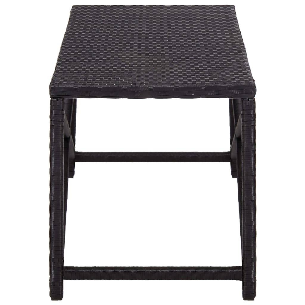 Helloshop26 - Banc de jardin meuble de patio d'extérieur terrasse 120 x 40 x 43 cm résine tressée noir - Imagen 3