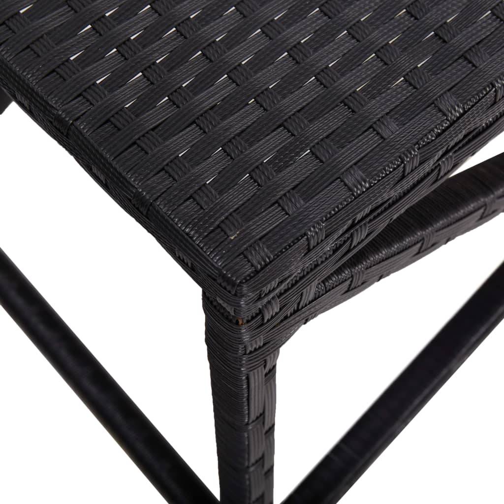 Helloshop26 - Banc de jardin meuble de patio d'extérieur terrasse 120 x 40 x 43 cm résine tressée noir - Imagen 4