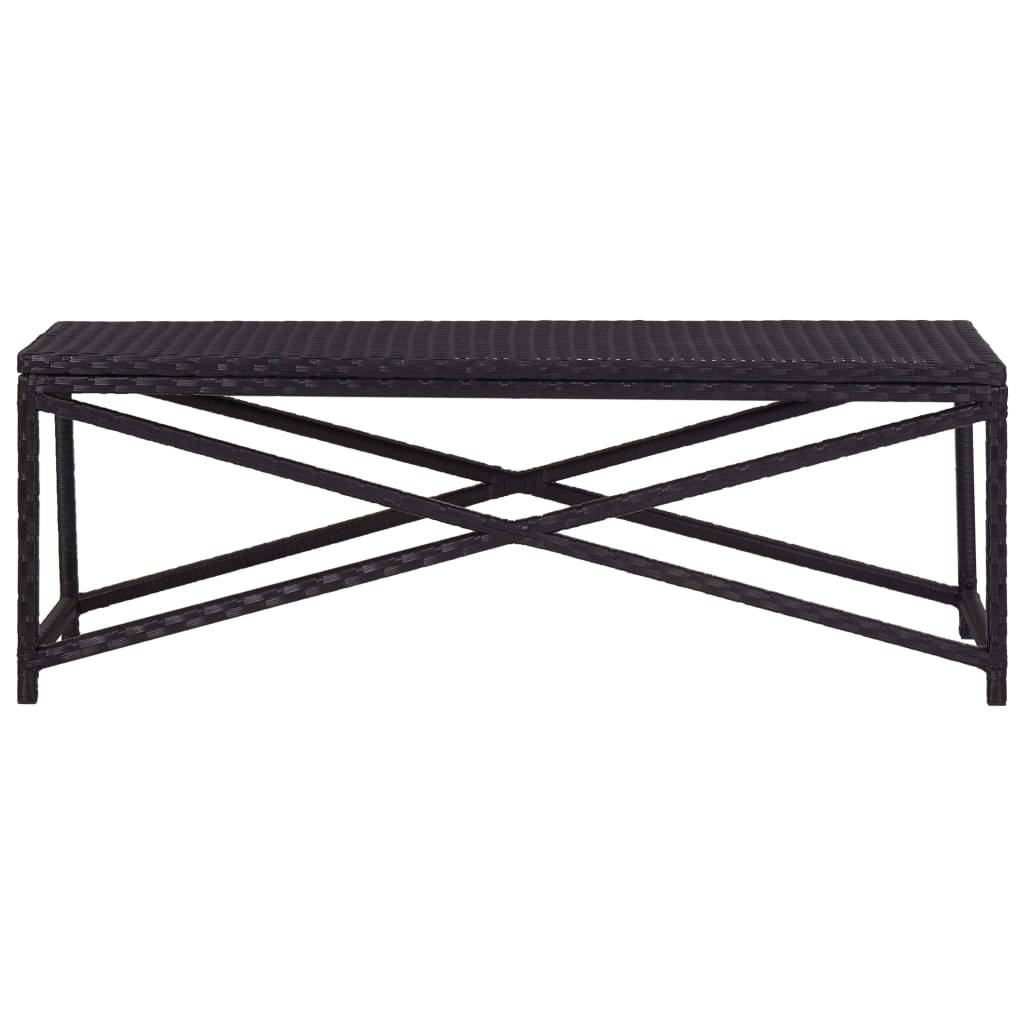 Helloshop26 - Banc de jardin meuble de patio d'extérieur terrasse 120 x 40 x 43 cm résine tressée noir - Imagen 2