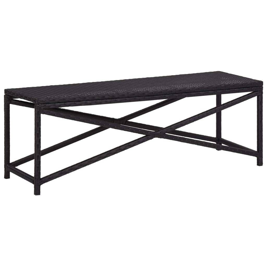 Helloshop26 - Banc de jardin meuble de patio d'extérieur terrasse 120 x 40 x 43 cm résine tressée noir - Imagen 1