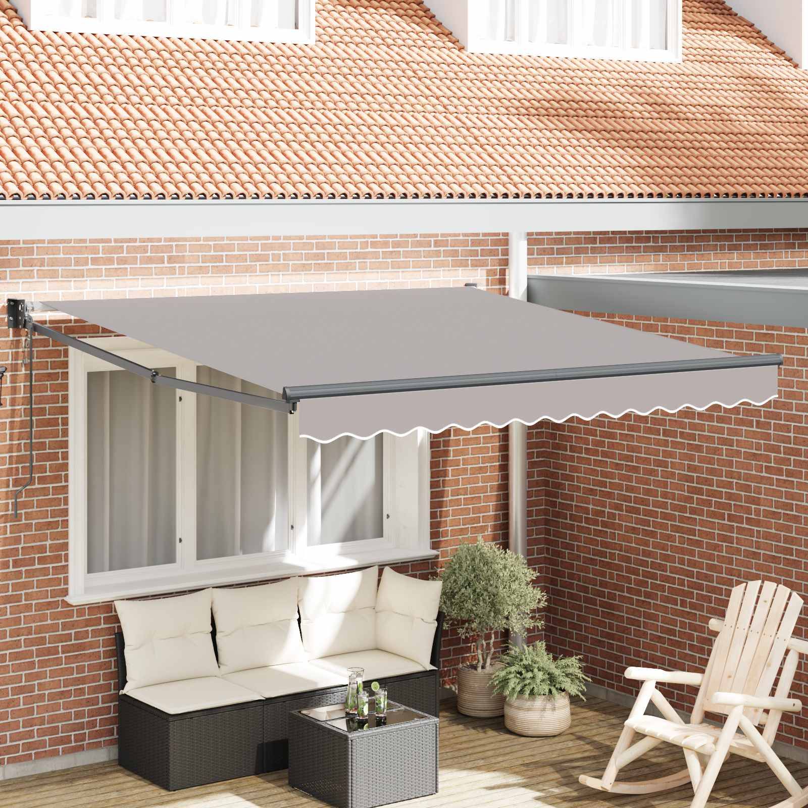 Vidaxl - Auvent Gris clair 350 x 250 cm Polyester et métal vidaXL 3330386 - Imagen 1