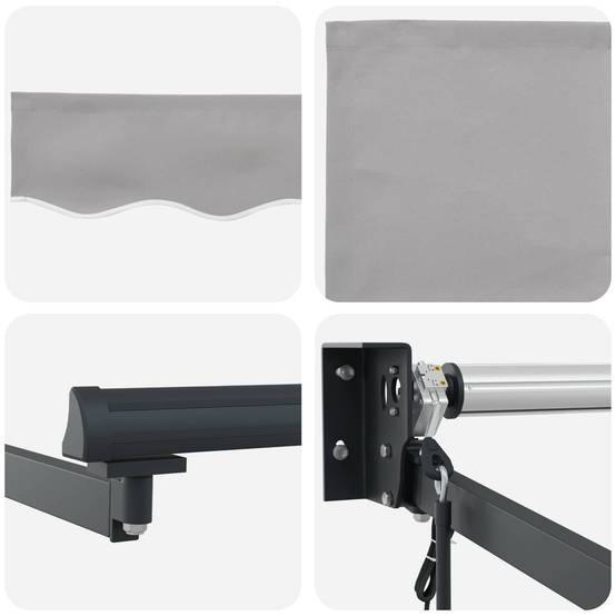 Vidaxl - Auvent Gris clair 350 x 250 cm Polyester et métal vidaXL 3330386 - Imagen 9