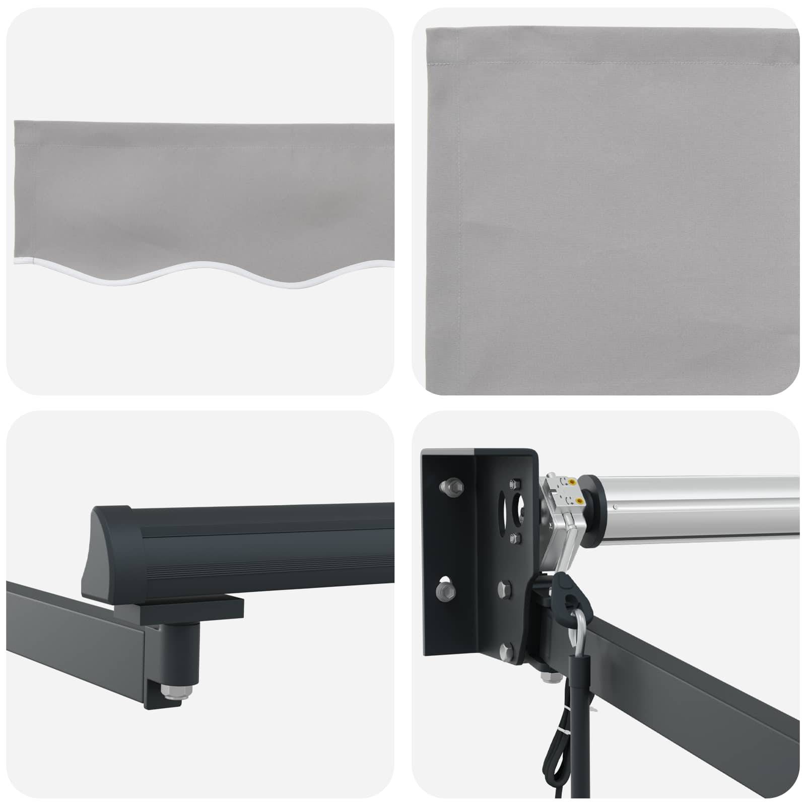 Vidaxl - Auvent Gris clair 350 x 250 cm Polyester et métal vidaXL 3330386 - Imagen 9
