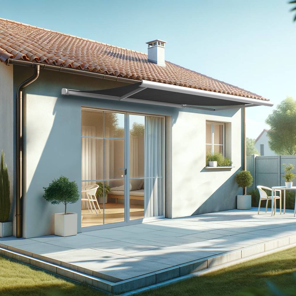 Intersun - Store banne coffre HEVOA 4,00x3,00 M (Motorisé Secours à Télécommande - Blanc - Gris Graphite) - INTERSUN - Imagen 2