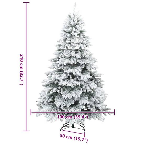 ComfortXL - Sapin de Noël Artificiel Enneigé PVC PE pour Fêtes Intérieur Blanc 210 cm – ComfortXL Outdoor Living - Image 9