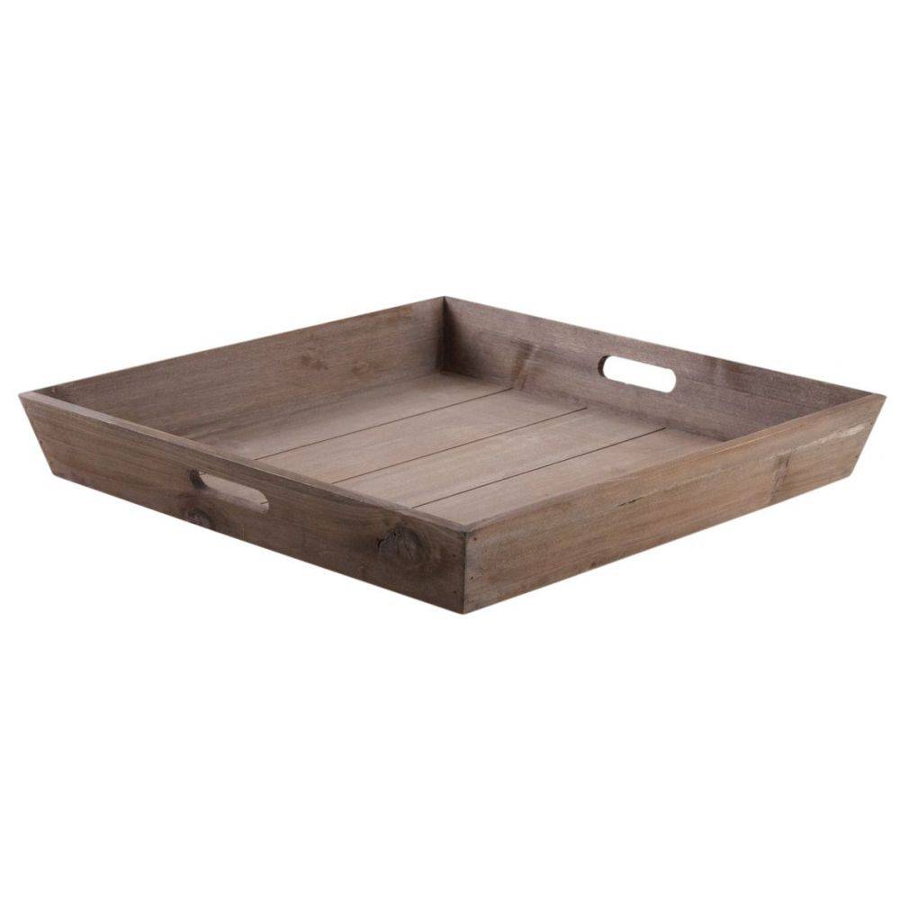 Aubry Gaspard - Plateaux carrés en bois (Lot de 2) - Imagen 2