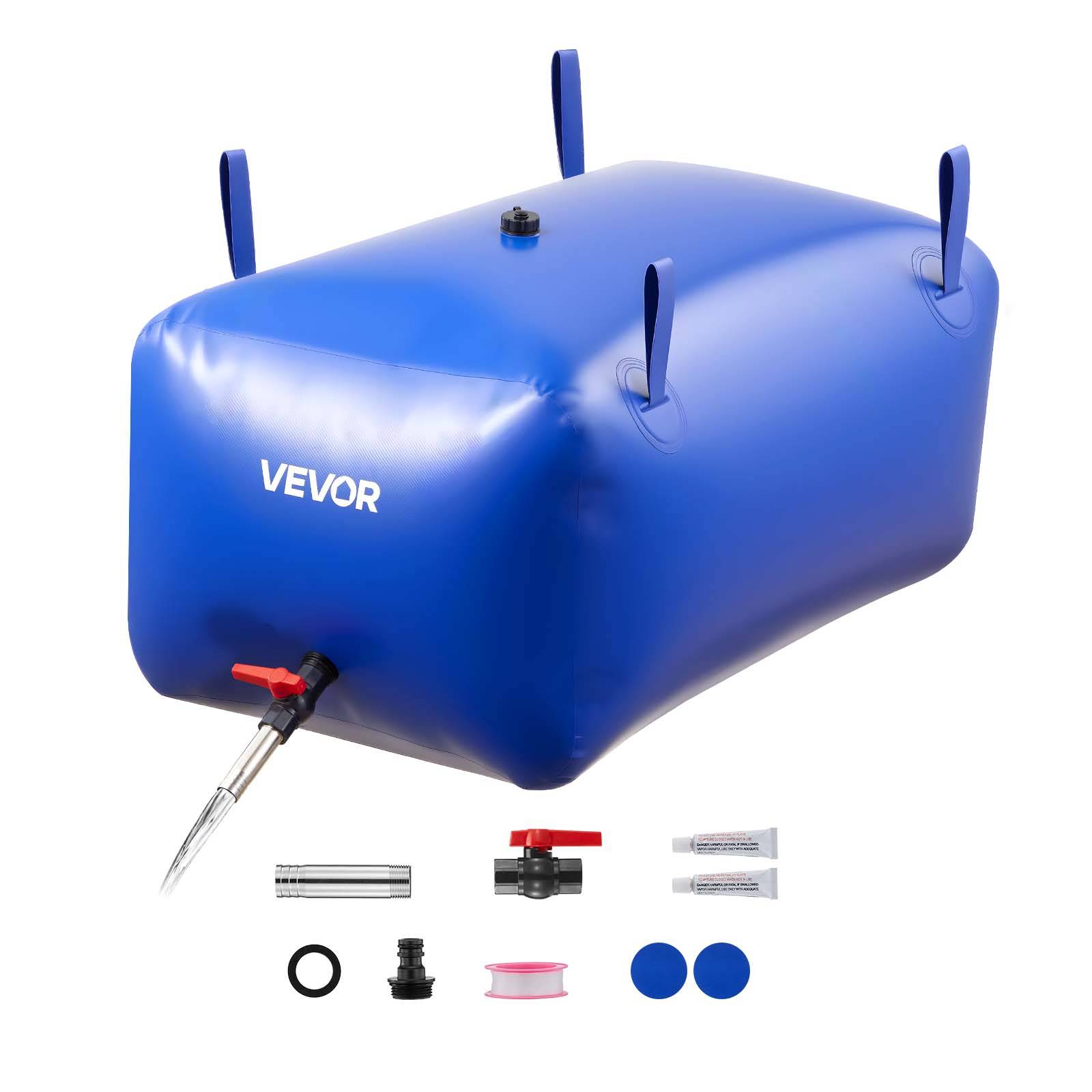 VEVOR Réservoir d'Eau Souple Vessie de Stockage Eau Pliable en PVC 240 L Bleu - Image 1