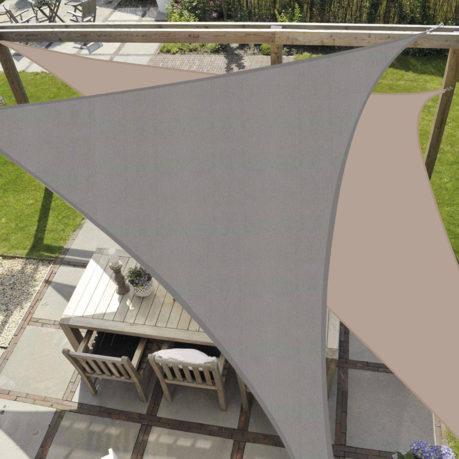 Linxor - Voile d'ombrage triangulaire imperméable et anti-UV - 3 x 3 x 3 m - Gris - Linxor - Imagen 3